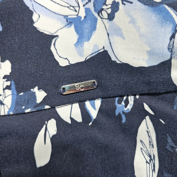 NWOT S.C & Co Women's Blue Floral Skort Stretch Skirt Stretchy Pockets Size XL. - Picture 9 of 11